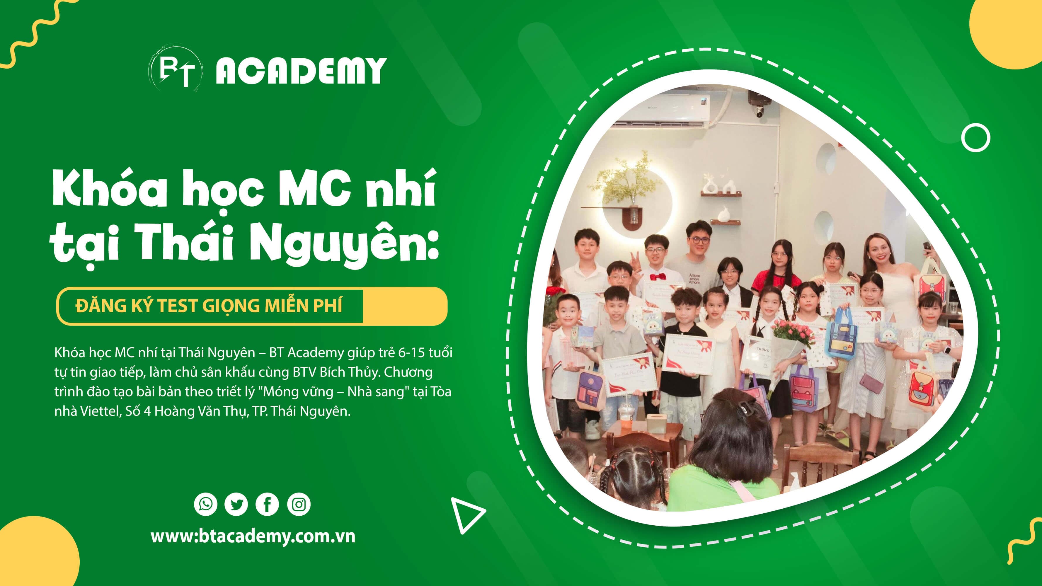 Khóa học MC nhí tại Thái Nguyên: Giúp trẻ tự tin 2026