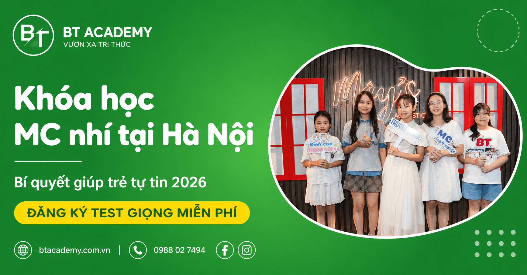 Khóa học MC nhí tại Hà Nội: Bí quyết giúp trẻ tự tin 2026